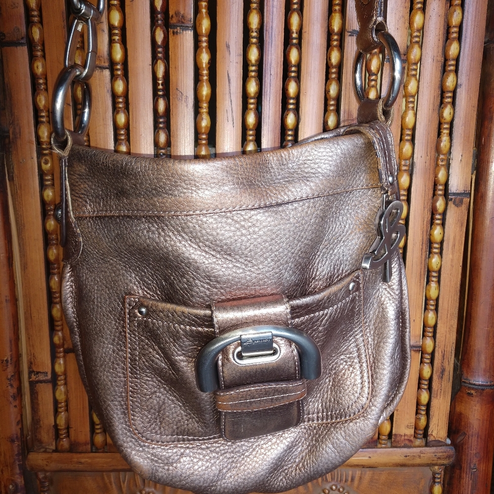B Markowski gold leather purse bag sachel